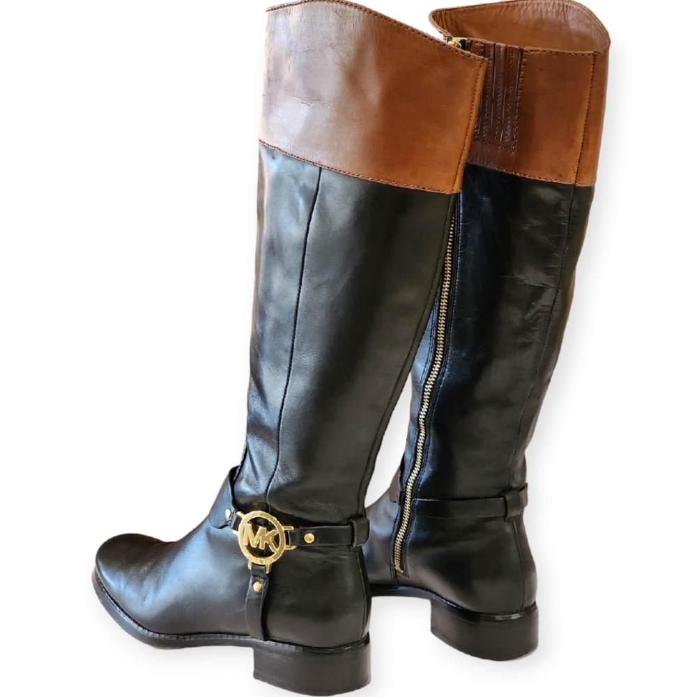 Michael Kors Fulton Harness Leather Riding Boots 6.5M - Picture 13 of 16